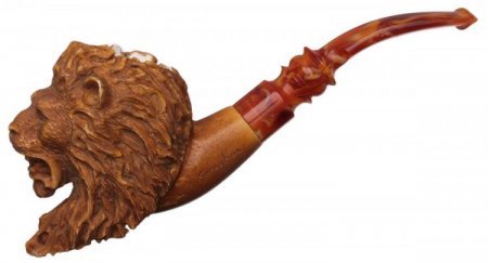 AKB Meerschaum: Carved Lion (Karayhan) (with Case)