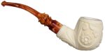 AKB Meerschaum: Carved Floral Bent Apple (Yusuf) (with Case)