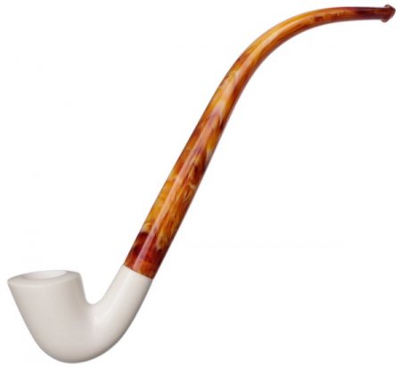 AKB Meerschaum: Smooth Bent Dublin Churchwarden (with Case and Extra Stem)