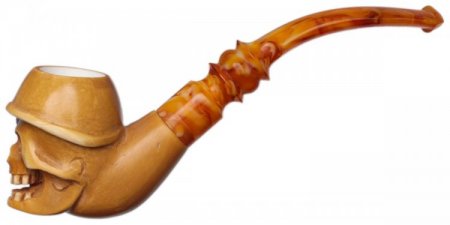 AKB Meerschaum: Carved Skull with Helmet