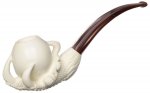 AKB Meerschaum: Carved Dragon Claw Holding Vase (with Case)