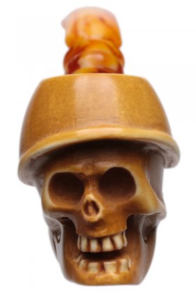 AKB Meerschaum: Carved Skull with Helmet