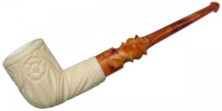 AKB Meerschaum: Carved Floral Billiard (with Case)