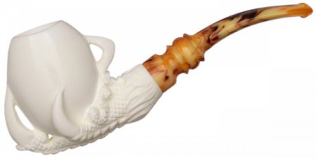 AKB Meerschaum: Carved Dragon Claw Holding Egg (with Case)