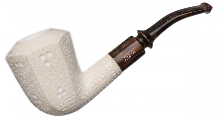 AKB Meerschaum: Lattice Paneled Bent Dublin (Tekin) (with Case)