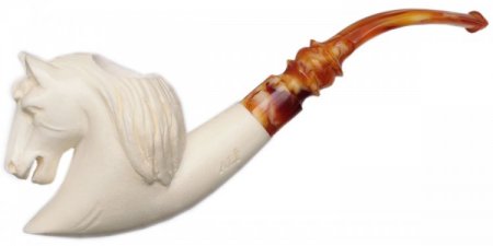 AKB Meerschaum: Carved Horse (Ali) (with Case)