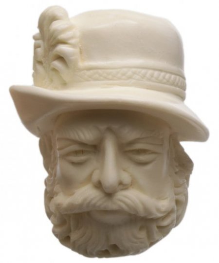 AKB Meerschaum: Carved Bearded Man (S. Cosgun) (with Case)