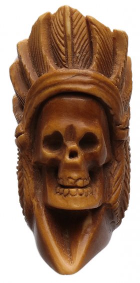AKB Meerschaum: Carved Indian Chief Skull (Ali) (with Case)