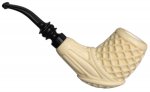 AKB Meerschaum: Carved Floral Bent Billiard (Mcinar) (with Case)