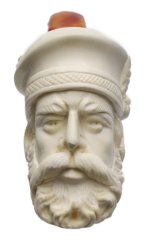 AKB Meerschaum: Carved Bearded Man (with Case)