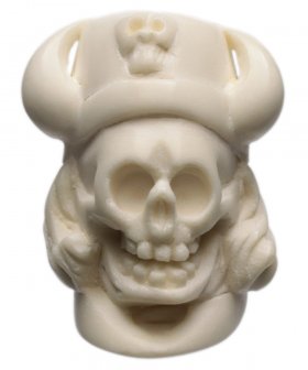 AKB Meerschaum: Carved Skull with Horned Cap (with Case)