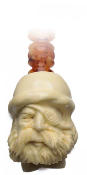 AKB Meerschaum: Carved Pirate (with Case)