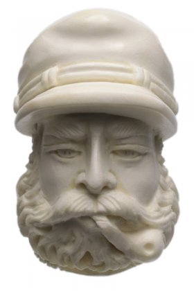 AKB Meerschaum: Carved Bearded Man (with Case)