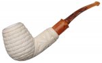 AKB Meerschaum: Carved Floral Bent Brandy (Yusuf) (with Case)