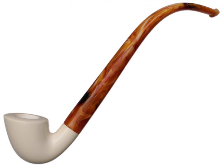 AKB Meerschaum: Smooth Bent Dublin Churchwarden (with Case)