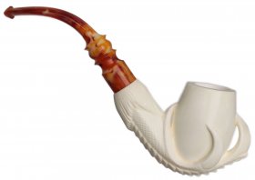 AKB Meerschaum: Carved Dragon Claw Holding Egg (Ali) (with Case)