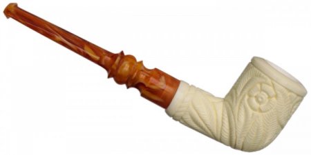 AKB Meerschaum: Carved Floral Billiard (with Case)