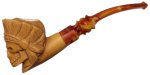 AKB Meerschaum: Carved Indian Chief Skull (with Case)