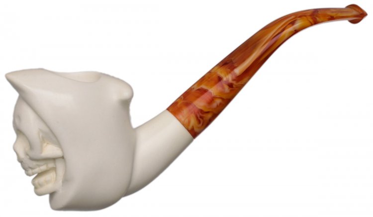 AKB Meerschaum: Carved Grim Reaper (with Case)