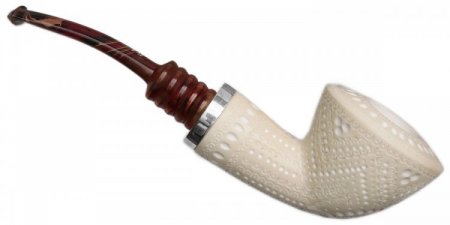 AKB Meerschaum: Lattice Bent Dublin with Silver (Tekin) (with Case)