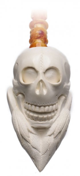 AKB Meerschaum: Carved Skull and Eagle (I. Baglan) (with Case)