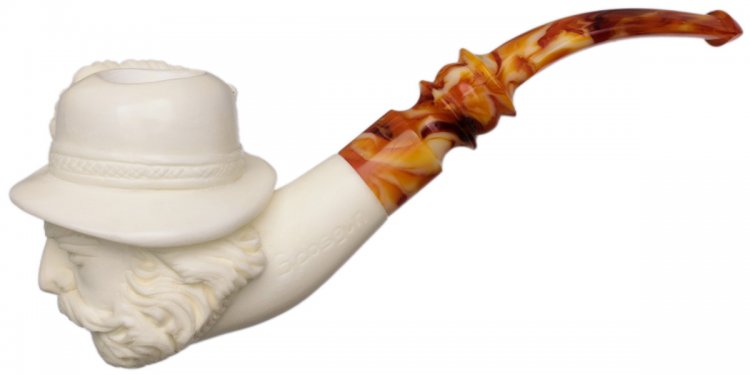 AKB Meerschaum: Carved Bearded Man (S. Cosgun) (with Case)