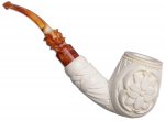 AKB Meerschaum: Carved Floral Bent Billiard (I. Baglan) (with Case)