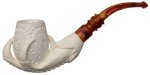 AKB Meerschaum: Carved Dragon Claw Holding Vase (Ali) (with Case)