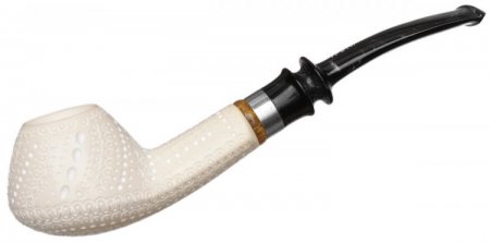 AKB Meerschaum: Lattice Bent Brandy with Silver (Tekin) (with Case)