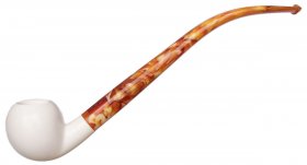 AKB Meerschaum: Smooth Bent Apple Churchwarden (with Case and Extra Stem)