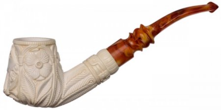 AKB Meerschaum: Carved Floral Volcano (H. Ege) (with Case)