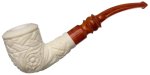 AKB Meerschaum: Carved Floral Bent Dublin (with Case)
