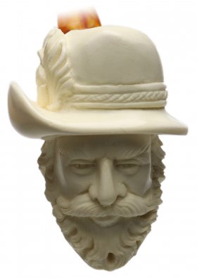 AKB Meerschaum: Carved Bearded Man (S. Cosgun) (with Case)