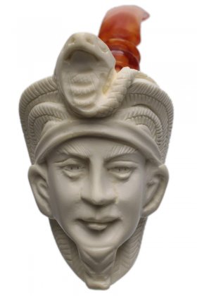 AKB Meerschaum: Carved King Tut (with Case)