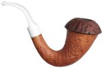 BriarWorks: Signature Light Sandblasted Magnetic Calabash with Brown Sandblasted Cap