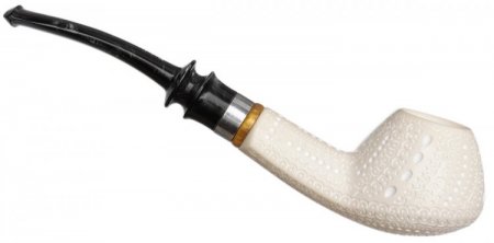 AKB Meerschaum: Lattice Bent Brandy with Silver (Tekin) (with Case)