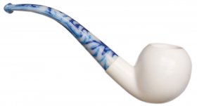 AKB Meerschaum: Smooth Bent Apple Churchwarden (with Case and Extra Stem)