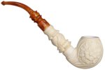 AKB Meerschaum: Carved Floral Bent Apple (Ali) (with Case)