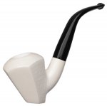 AKB Meerschaum: Partially Rusticated Paneled Bent Dublin (with Case)