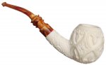 AKB Meerschaum: Carved Floral Bent Apple (Erdogan) (with Case)