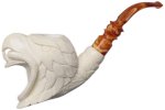 AKB Meerschaum: Carved Eagle Eating Snake (I. Baglan) (with Case)