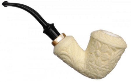 AKB Meerschaum: Carved Floral Calabash (Mcinar) (with Case)