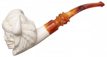 AKB Meerschaum: Carved Viking Skull (with Case)