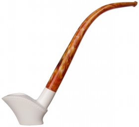 AKB Meerschaum: Spot Carved Freehand Churchwarden (with Case and Extra Stem)