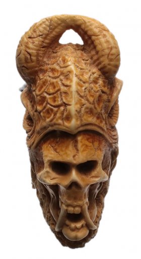 AKB Meerschaum: Carved Demon Skull (Auay) (with Case)