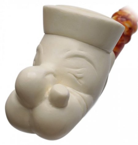 AKB Meerschaum: Carved Popeye (S. Cosgun) (with Case)