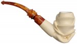 AKB Meerschaum: Carved Hand Holding Flower (with Case)