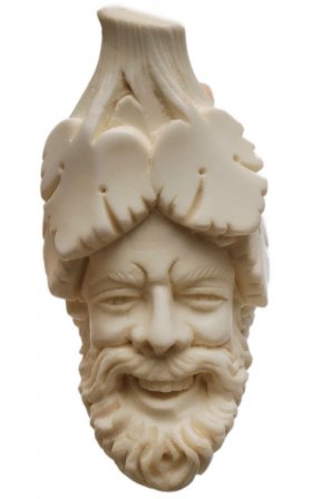 AKB Meerschaum: Carved Laughing Bacchus (S. Cosgun) (with Case)
