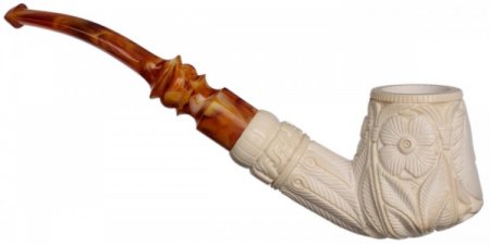 AKB Meerschaum: Carved Floral Volcano (H. Ege) (with Case)