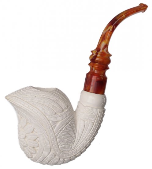 AKB Meerschaum: Carved Floral Freehand (I. Baglan) (with Case)